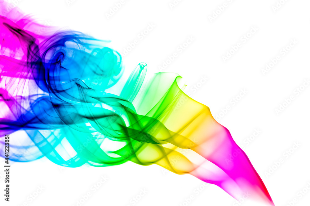 Obraz premium abstract colorful smoke on white