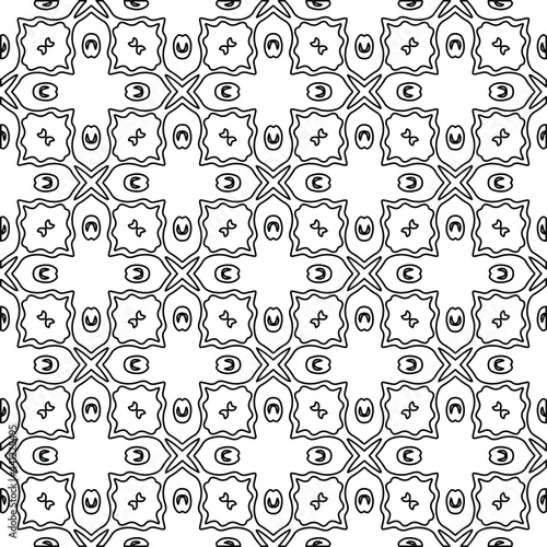  Vector geometric pattern. Repeating elements stylish background abstract ornament for wallpapers and backgrounds. Black and white colors