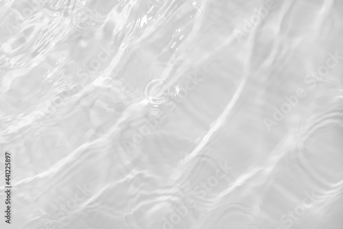 Water texture overlay effect photo or mockup. Organic drop shadow caustic effect with wave refraction of light on a white pool wall.