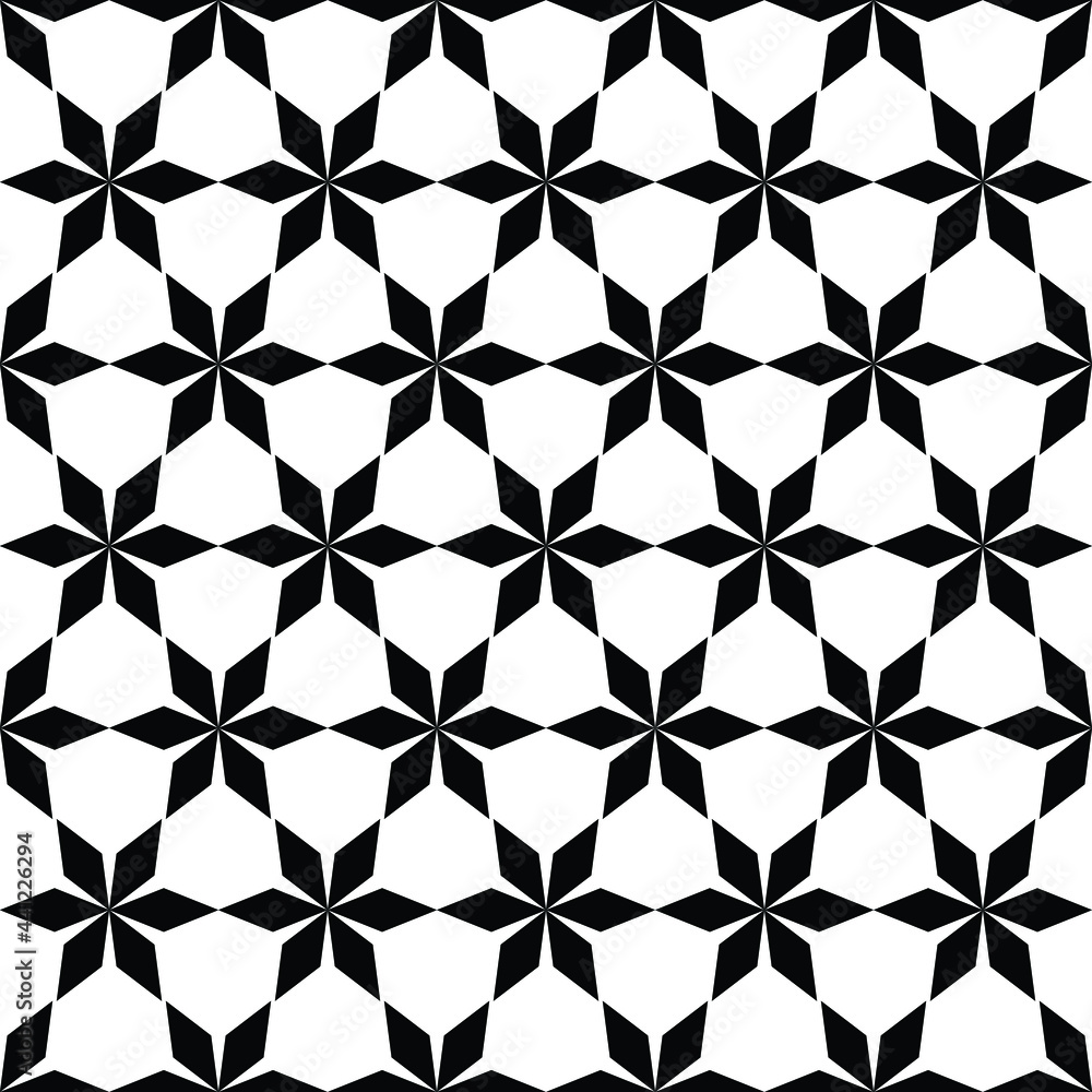 Seamless black and white hexagonal abstract geometric pattern background Seamless black and white hexagonal abstract geometric pattern background