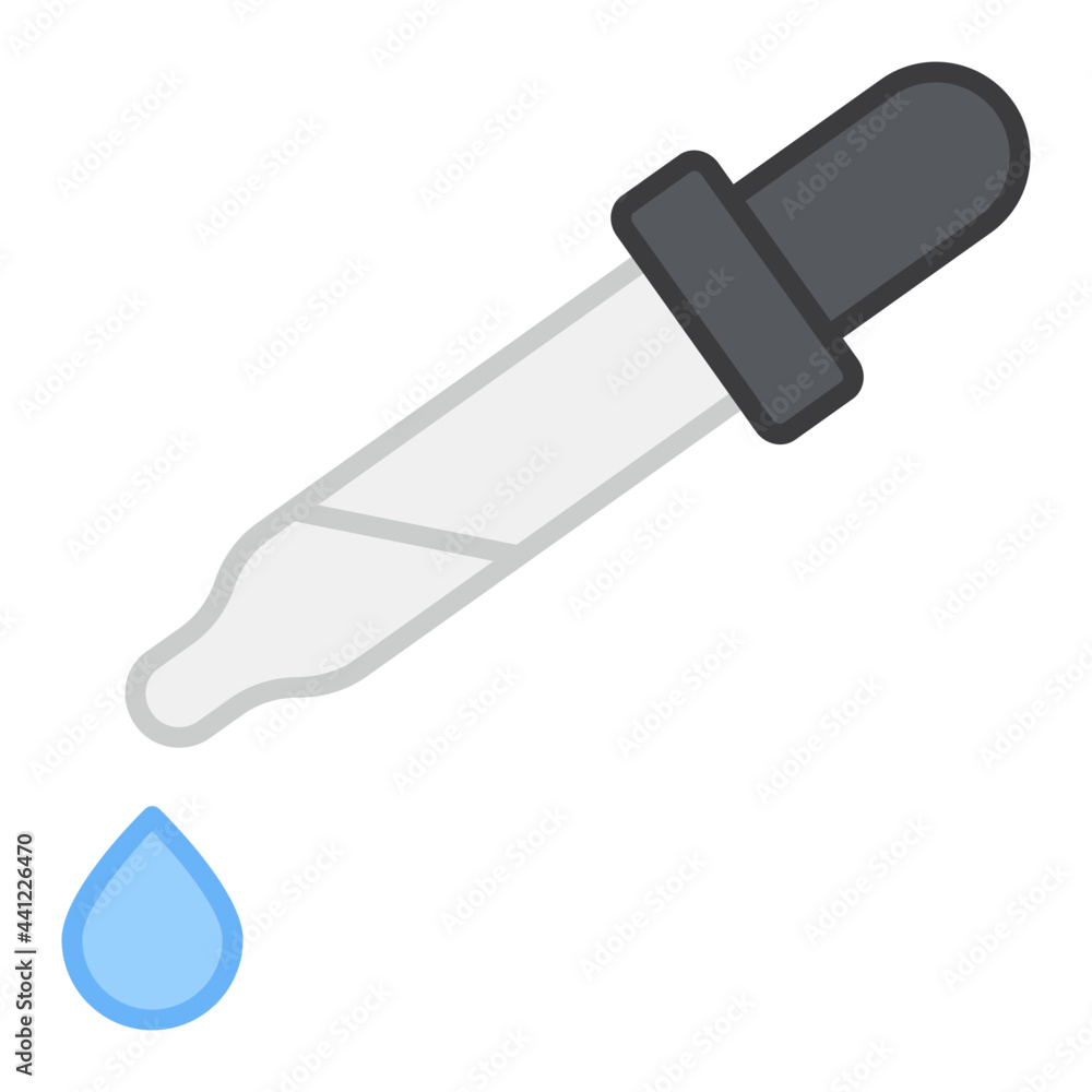 A flat design, icon of colour dropper A flat design, icon of colour dropper