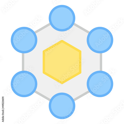 A flat design, icon of chemical structure