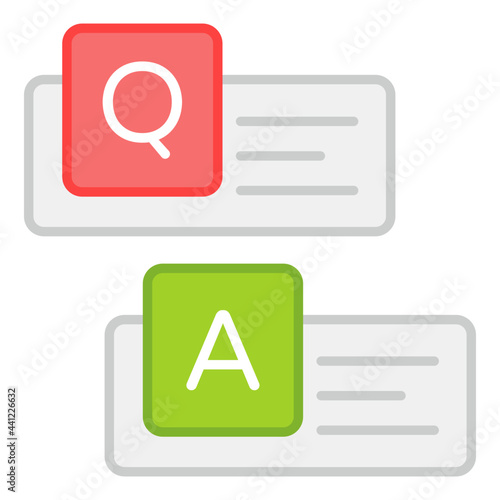A flat design, icon of question answer
