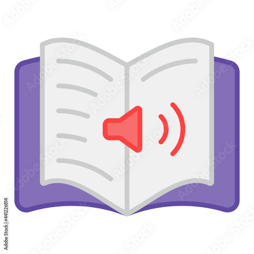 An icon design of audiobook, editable vector