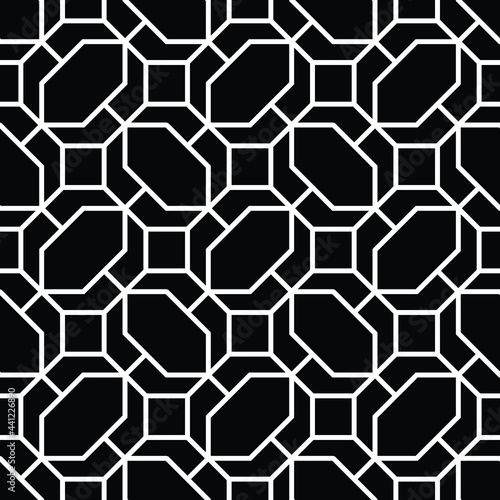 Abstract geometric pattern with stripes  lines. Seamless vector background. Black and white ornament. Simple lattice graphic design