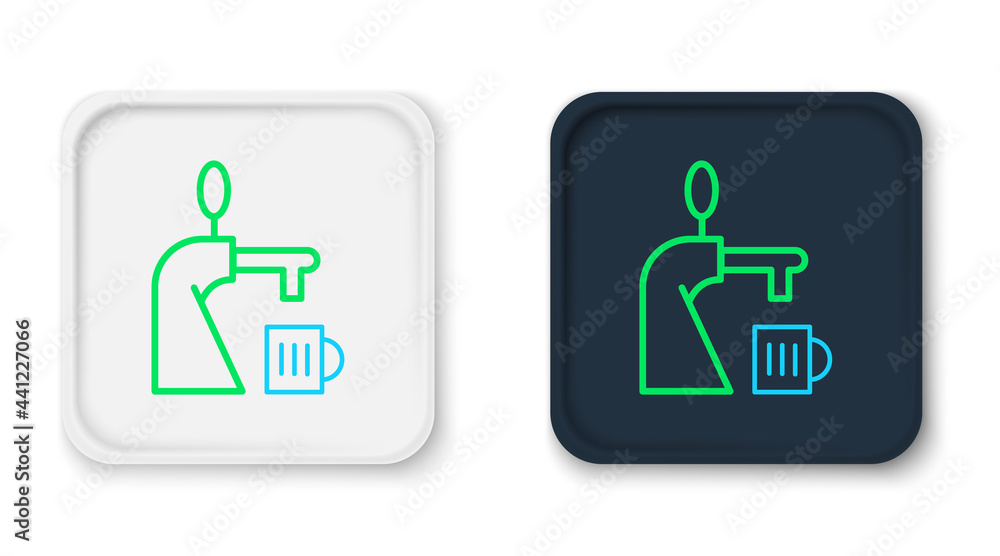 Line Beer tap with glass icon isolated on white background. Colorful outline concept. Vector Line Beer tap with glass icon isolated on white background. Colorful outline concept. Vector