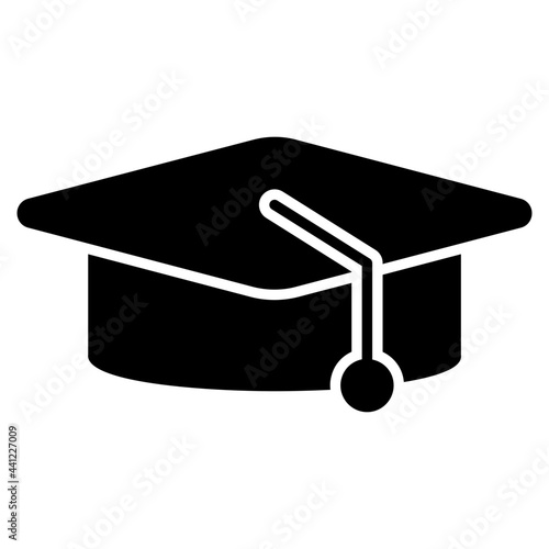 Academic cap icon in modern style, mortarboard