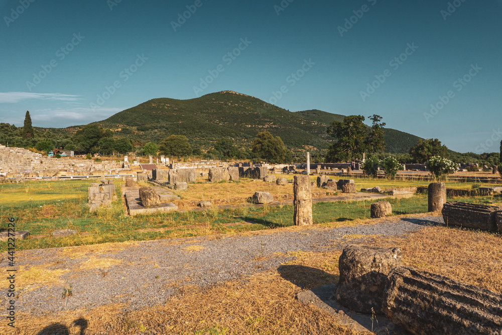 Ruins in the Ancient Messene, Peloponnese, Greece.