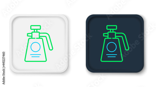 Line Garden sprayer for water, fertilizer, chemicals icon isolated on white background. Colorful outline concept. Vector