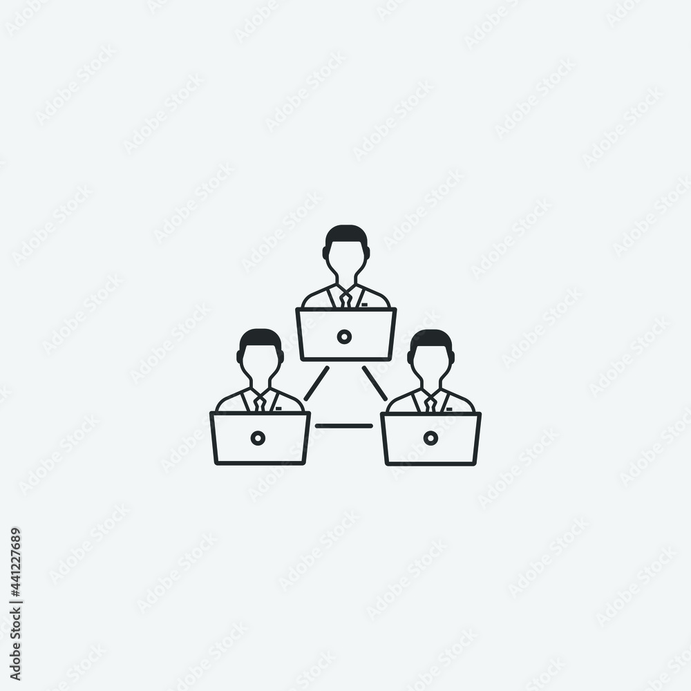 Networking vector icon for web and design