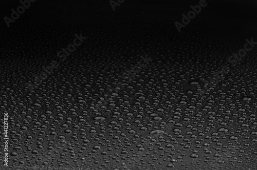 Black background in water drops