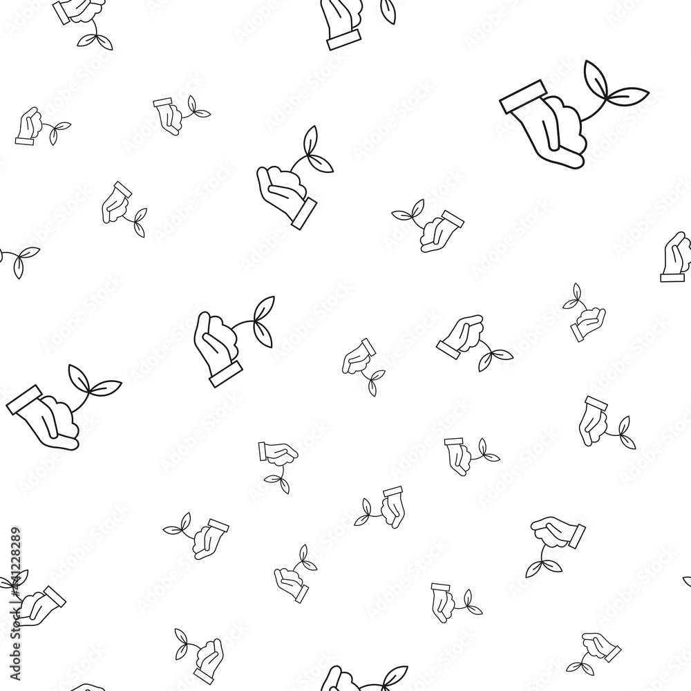 Plant on hand seamless pattern Plant on hand seamless pattern