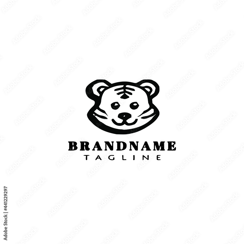 cute tiger logo cartoon icon vector illustration