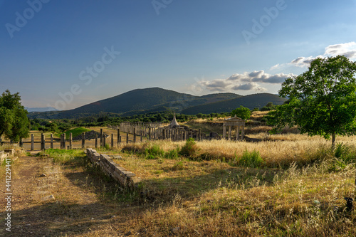 Ruins in the Ancient Messene in Peloponnese  Greece. 