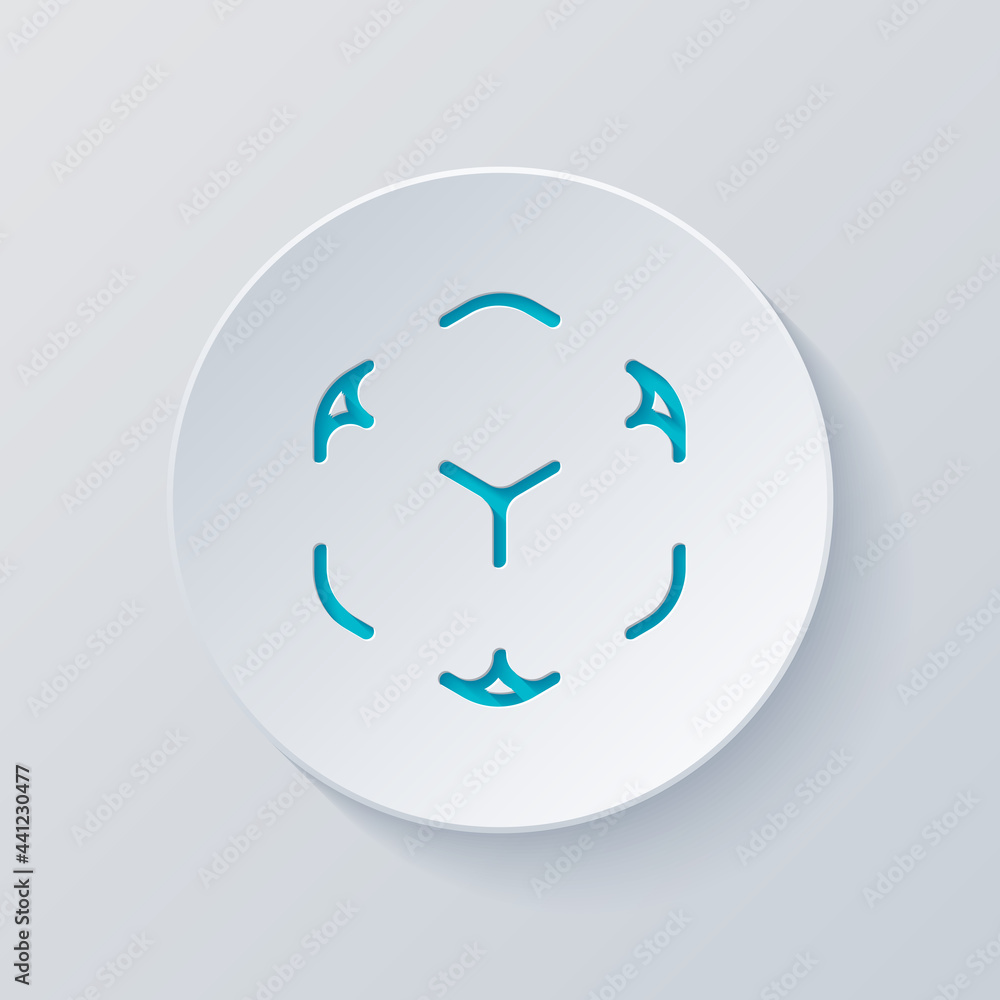 Augmented reality, AR mobile technology. Cut circle with gray and blue layers. Paper style Augmented reality, AR mobile technology. Cut circle with gray and blue layers. Paper style