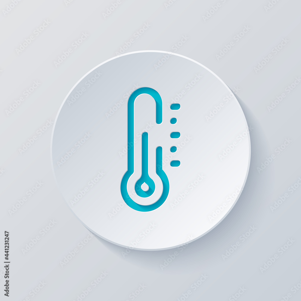 Temperature, simple icon. Cut circle with gray and blue layers. Paper style Temperature, simple icon. Cut circle with gray and blue layers. Paper style