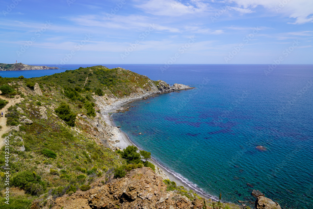 bay site of Anse de Paulilles at Port-Vendres in french Occitanie southeast france bay site of Anse de Paulilles at Port-Vendres in french Occitanie southeast france