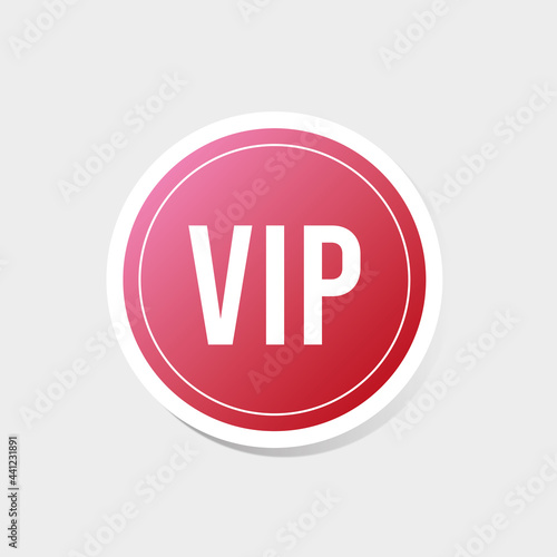 red sticker business circle 3d icon vip