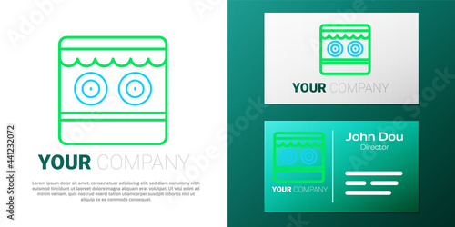 Line Shooting gallery icon isolated on white background. Colorful outline concept. Vector