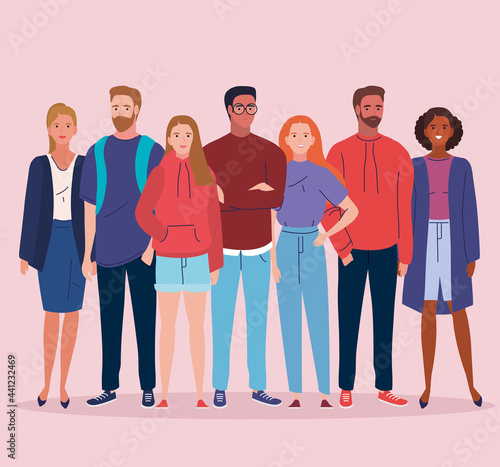 young people standing