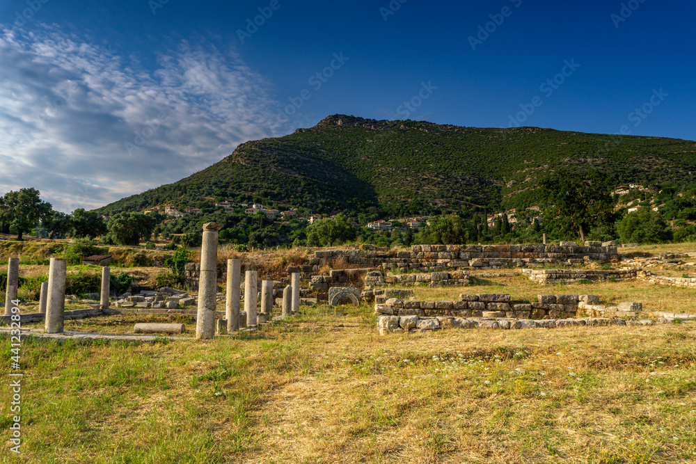 Ruins in the Ancient Messene in Peloponnese, Greece. 