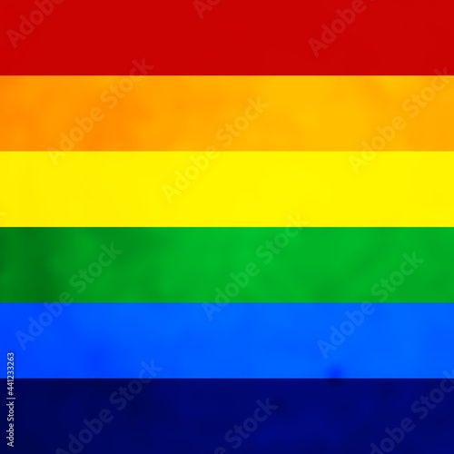 PRIDE MONTH banner on gradient rainbow background. LGBT flag. Template design  vector illustration. Love wins. Colorful symbols. Gay pride collection