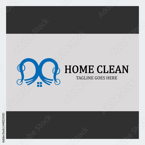 Home clean logo design template. Vector illustration