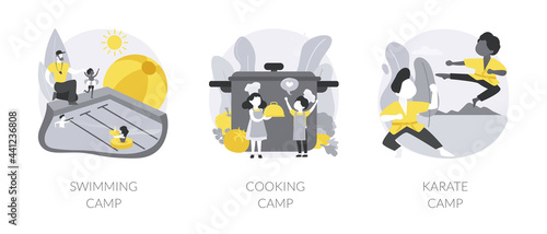 Summer programs for kids abstract concept vector illustrations.
