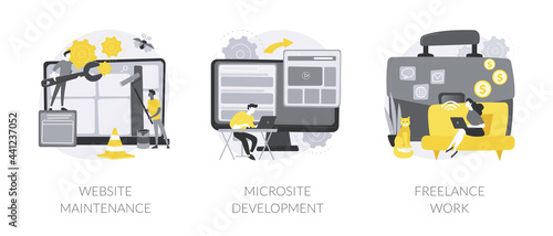 Frontend development abstract concept vector illustrations.