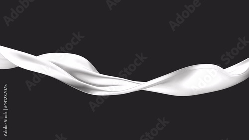 White silk ribbon waving alpha background 