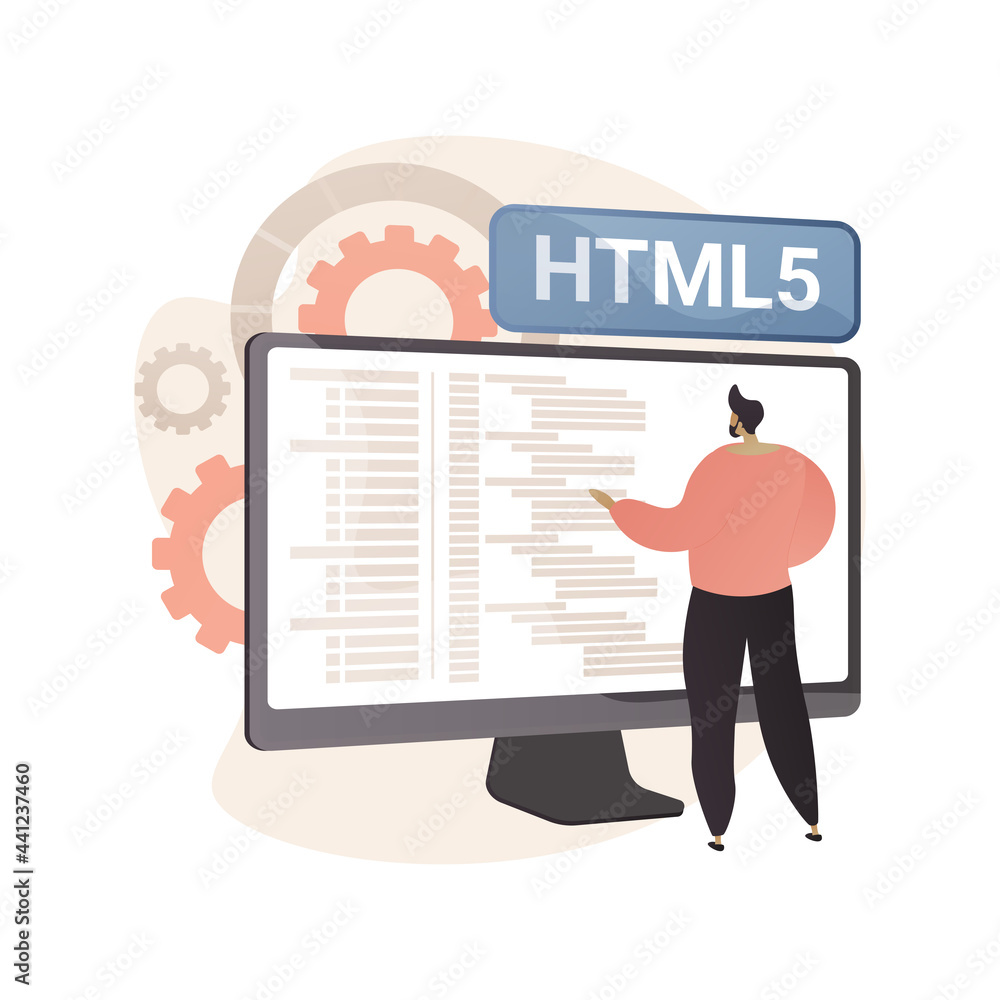 HTML5 website development abstract concept vector illustration. HTML5 website development abstract concept vector illustration.