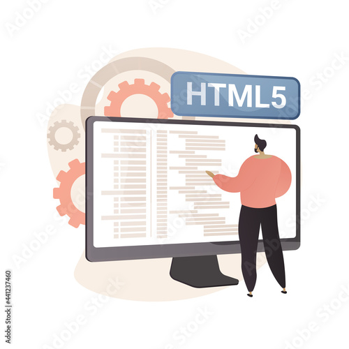HTML5 website development abstract concept vector illustration.