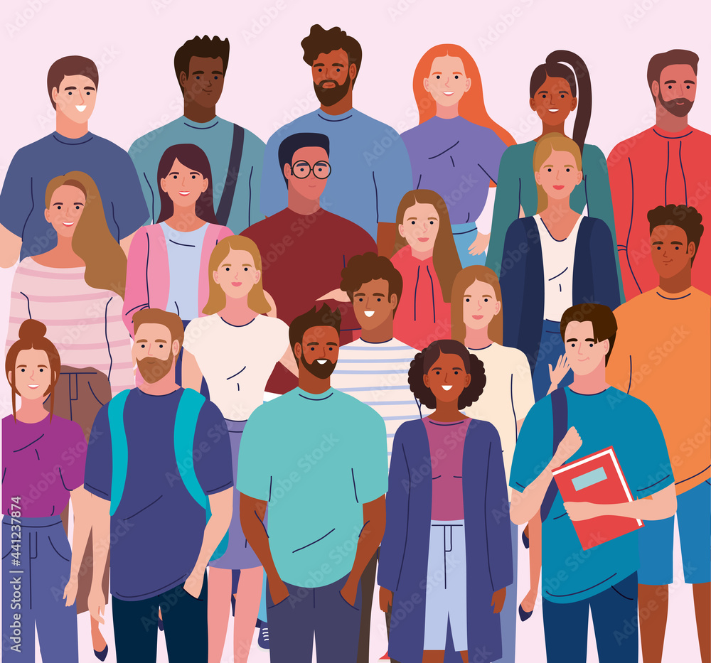 Obraz premium crowd young people