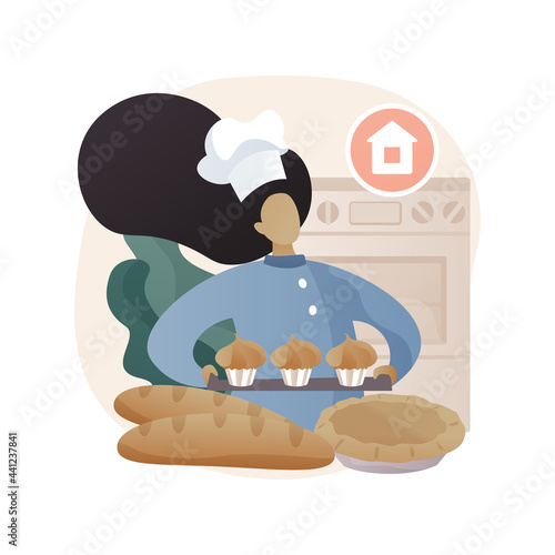 Baking bread abstract concept vector illustration.