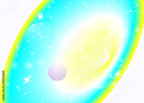 Rainbow background with vibrant gradients. Holographic dynamic fluid. Cosmos hologram.