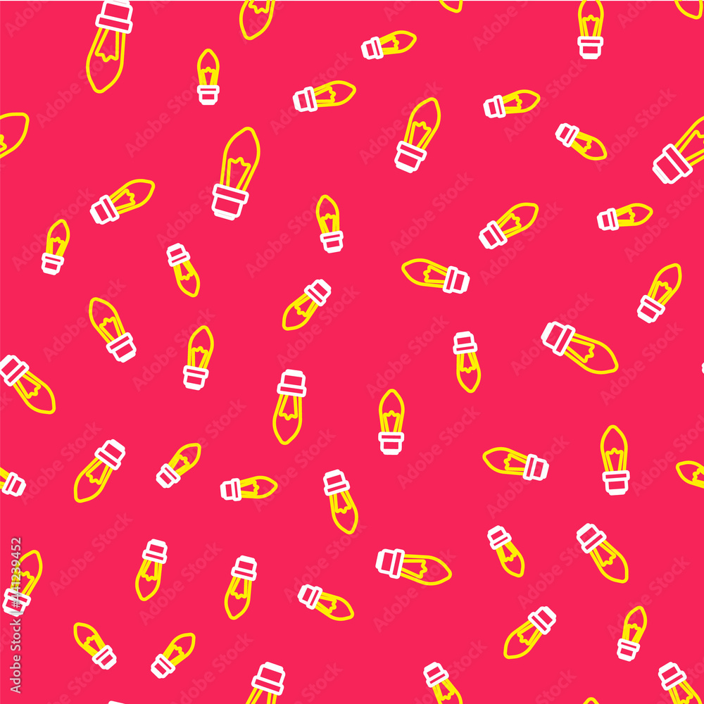 Line Light bulb with concept of idea icon isolated seamless pattern on red background. Energy and idea symbol. Inspiration concept. Vector Line Light bulb with concept of idea icon isolated seamless pattern on red background. Energy and idea symbol. Inspiration concept. Vector