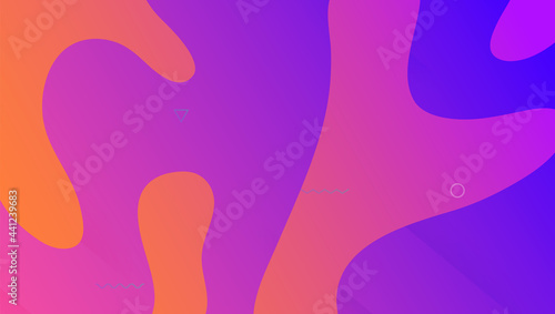 Abstract Banner. Color Landing Page. 3d Dynamic Shape. Geometric Page. Fluid Pattern. Vibrant Design. Purple Bright Cover. Wavy Multicolor Brochure. Magenta Abstract Banner