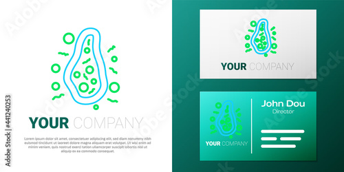 Line Bacteria icon isolated on white background. Bacteria and germs, microorganism disease causing, cell cancer, microbe, virus, fungi. Colorful outline concept. Vector