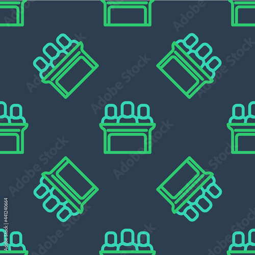 Line Jurors icon isolated seamless pattern on blue background. Vector