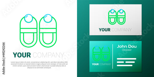 Line Slippers icon isolated on white background. Flip flops sign. Colorful outline concept. Vector