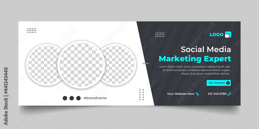 social media cover design template, creative web banner design