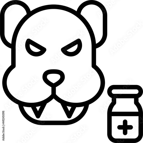 Rabies vaccine icon, Vaccine Development related vector
