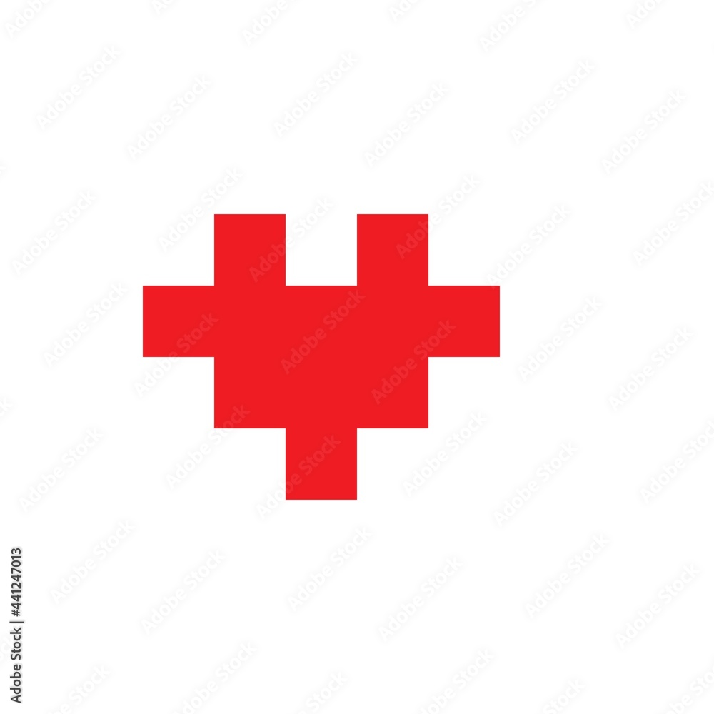 Obraz premium Pixel art background. Heart pixel art. Vector illustration. Valentine's Day.