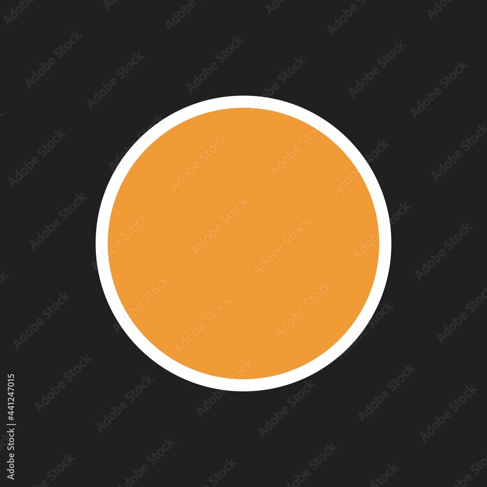 Logo circle background. Decoration logo. Icon circle. The icon in a colored circle with a white bold border. Web button, modern flat design.