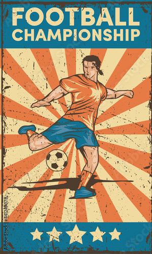 soccer championship retro poster