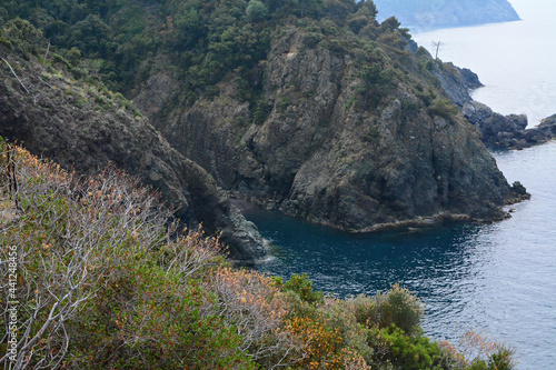 La costa del Mar Ligure a Framura, in provincia di La Spezia.