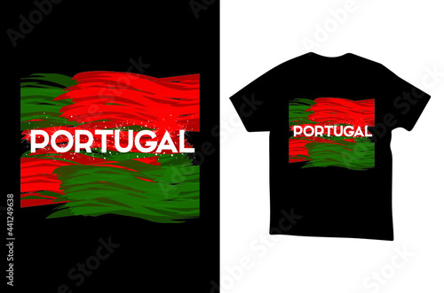 Portugal World Football Cup T-shirt Template with Portugal National Flag vector