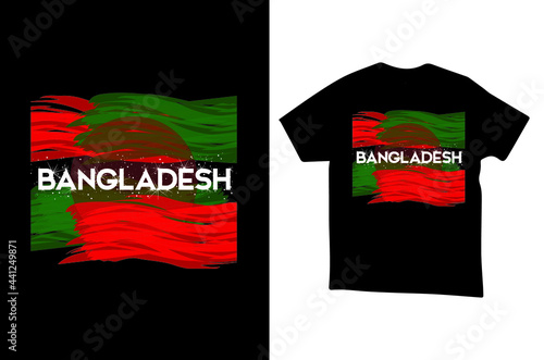 Bangladesh National Flag Vector T-shirt Template with Beautiful Red and Green Color