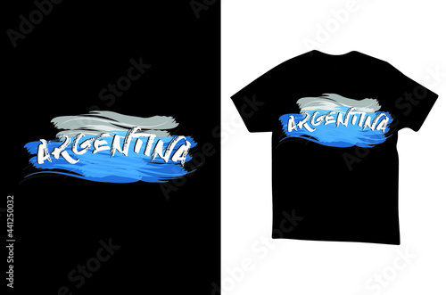 Argentina World Football Cup T-shirt Template with Argentina  National Flag vcetor
