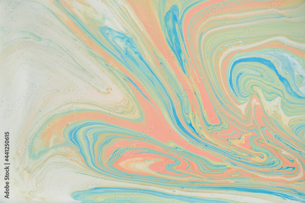 Fluid art texture. Background with abstract mixing paint effect. Liquid acrylic picture that flows and splashes. Mixed paints for posters or wallpapers. Style incorporates the swirls of marble.